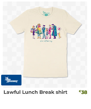 Lawful Lunch Break shirt is back in stock at fangamer.eu